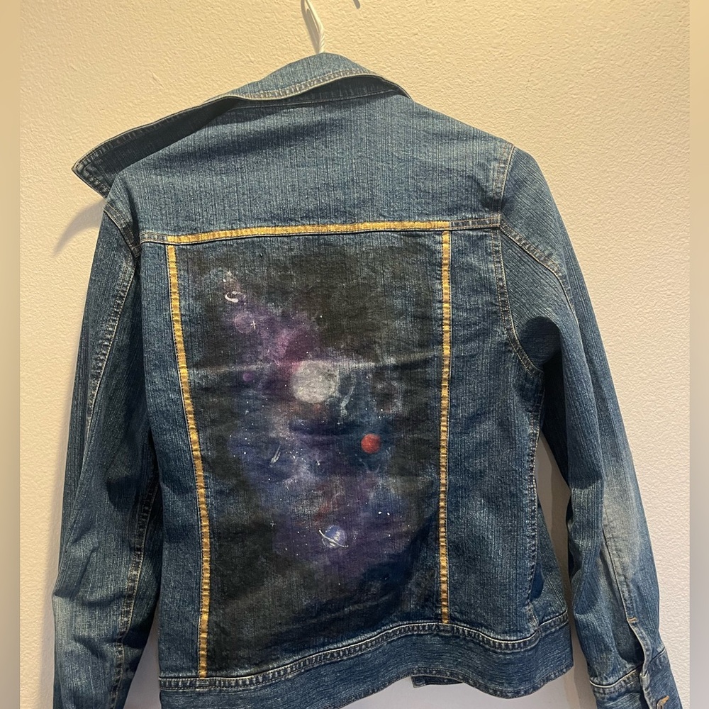 Custom Galaxy Painted Denim Jean Jacket